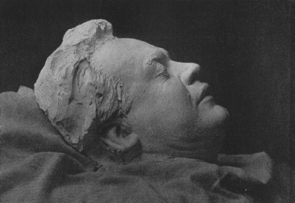 The extended death-mask by Carl Seffner depicted in Hehemann (1917: facing p.112)