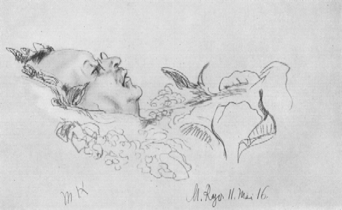 Drawing of Max Klinger (Elsa Reger, Müller von Asow)