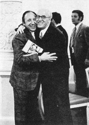 Eugen Jochum and Herman Krebbers, after rehearsing  Beethoven IX in 1967