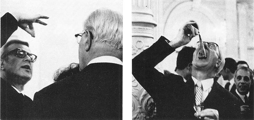 Eugen Jochum learns from Karl Schouten how to eat a "maatje haring" in 1967